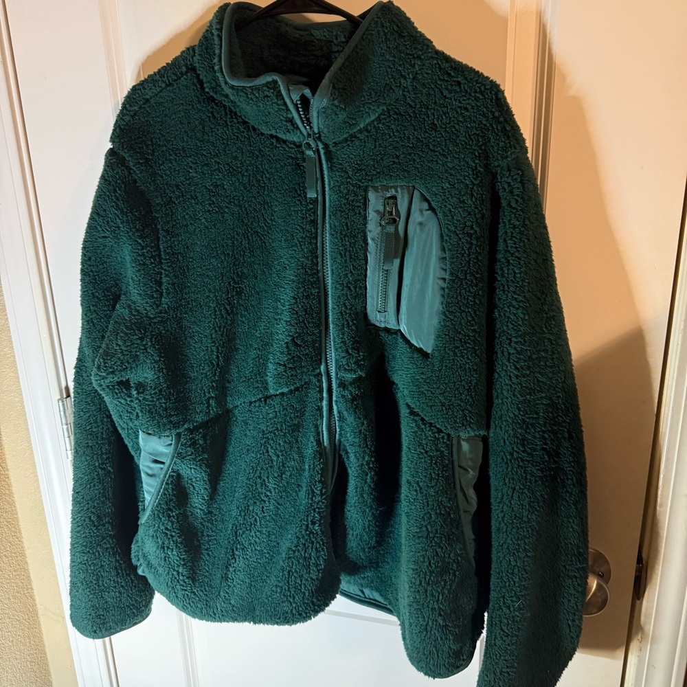Maurices Green Sherpa Fleece Zip Jacket NWT Size 1X Cozy Soft
